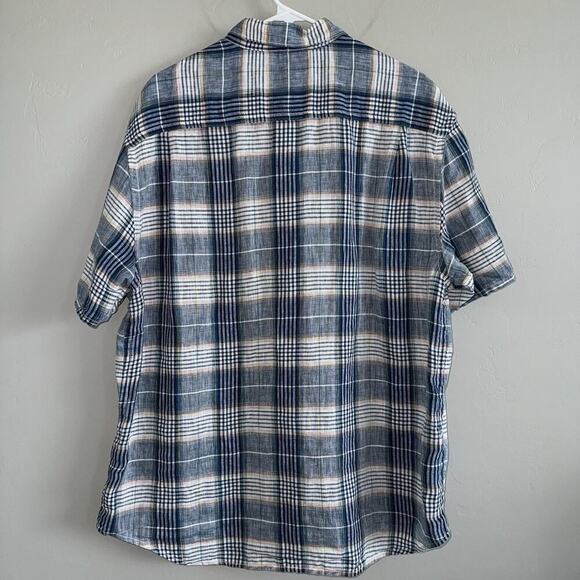 Tommy Bahama Men’s 100% Linen Button Up Short Sleeve Shirt XL Lightweight Blue - Picture 4 of 8
